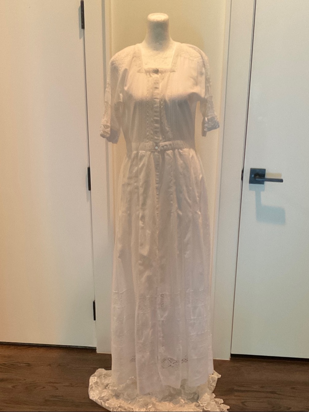 LoveShackFancy White Eyelet & Lace Maxi Dress
